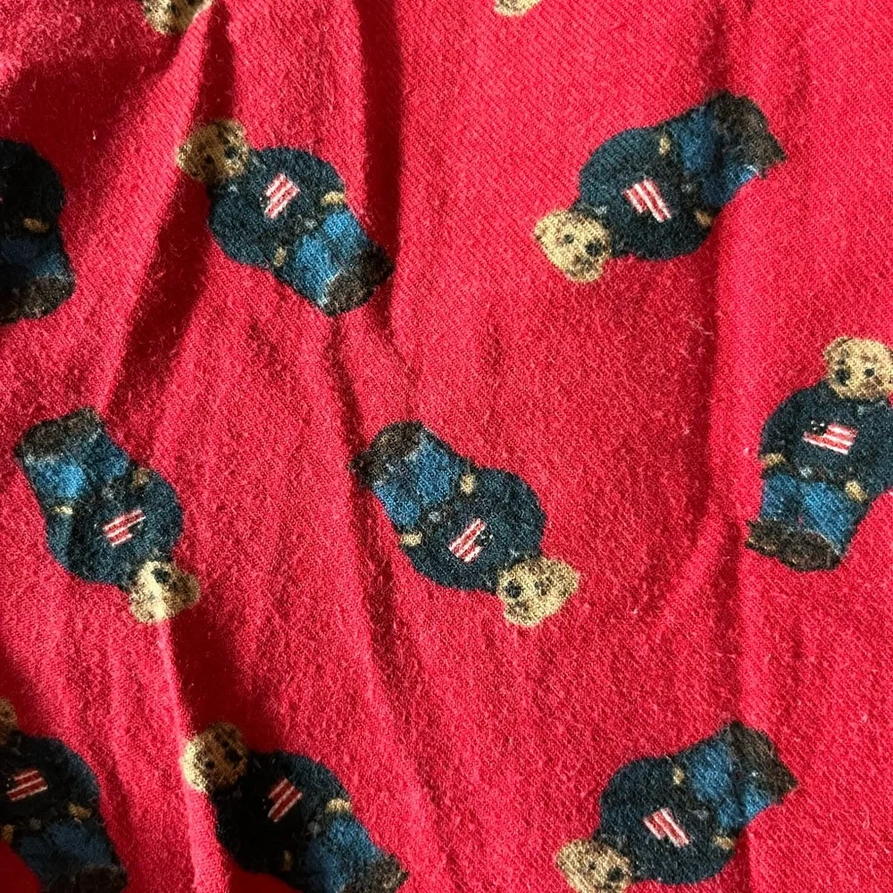 Vintage Polo Ralph Lauren Men’s Red Pajama Pants Polo Bear Lounge Sleep Pants - Picture 2 of 7